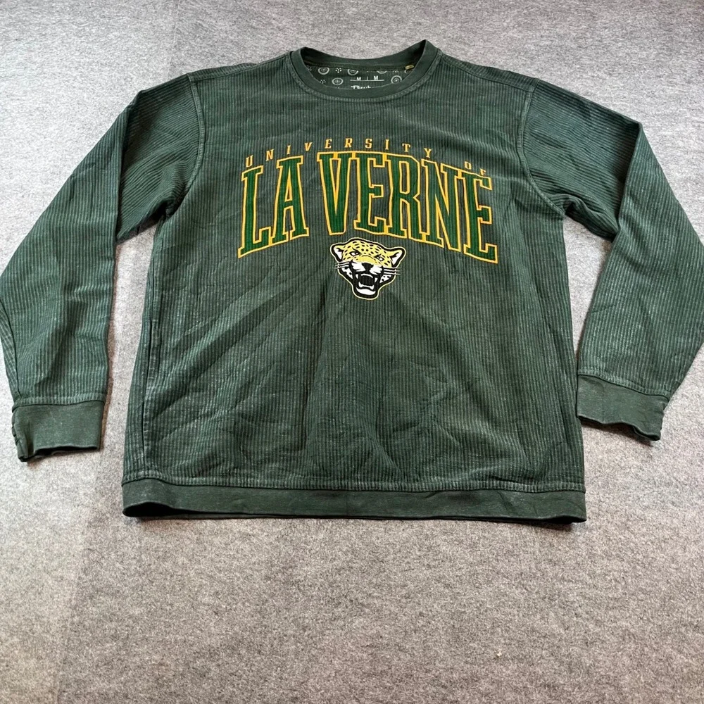 Pressbox Mens University of La Verne Green Corded Ribbed Shirt Med NCAA Gameday